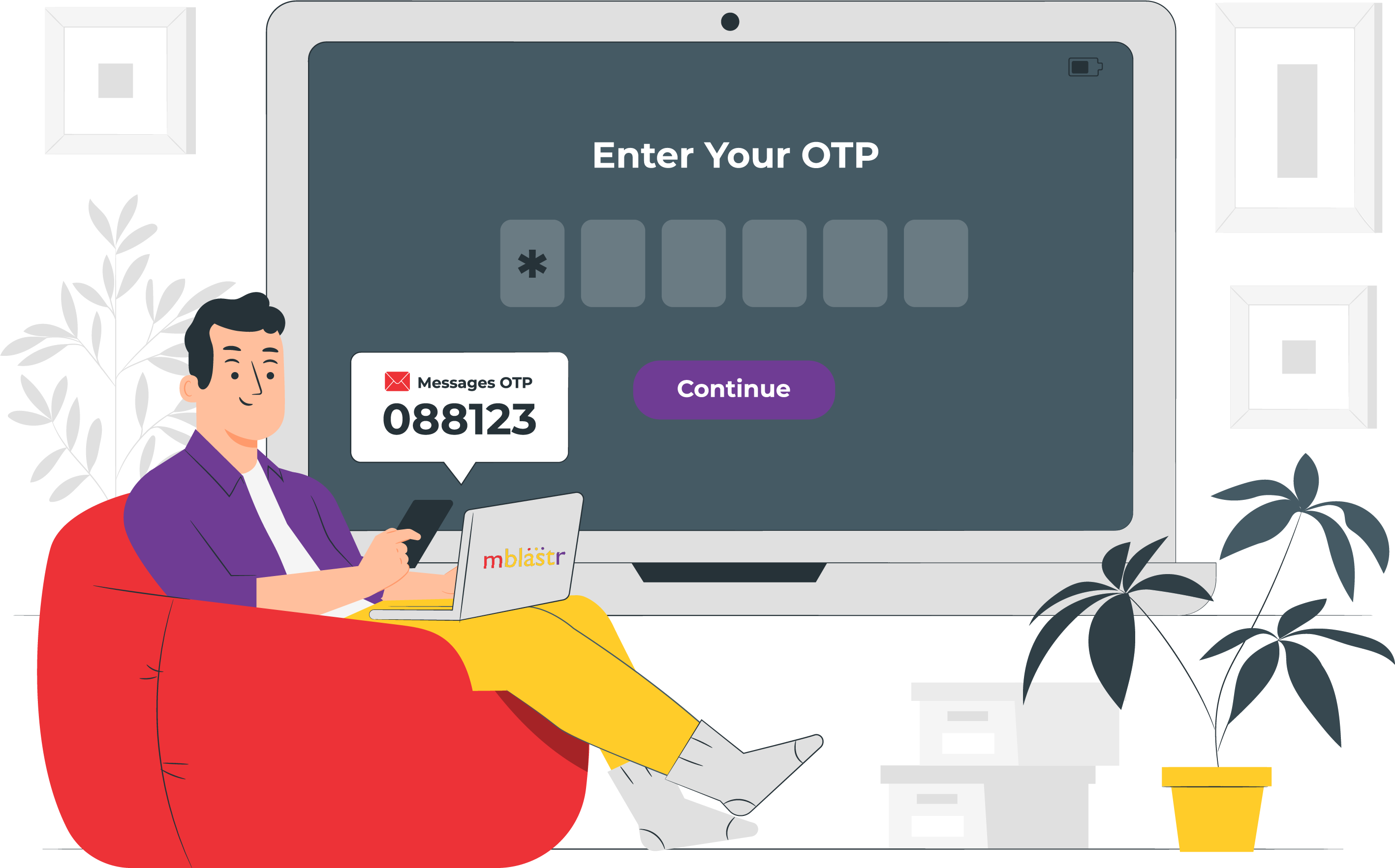 One Time Password delivered by mblastr over SMS and voice call